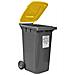 Bidone per la raccolta differenziata grande 240 lt condominio hotel ristoranti certificato UNI EN840 per rifiuti e riciclo giallo - Foto miniatura 1