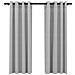 Tende Oscuranti Effetto Lino Con Occhielli 2pz 140x175cm Grigio - Foto miniatura 2
