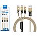 Cavo 125cm Cord Aluminium Usb 3 In 1 Type-c / micro Cu16 Usb / lightning (universale) - Argento - Foto miniatura 1