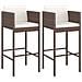 Sgabelli Da Bar Con Cuscini 2 Pz Marroni In Polyrattan - Foto miniatura 2