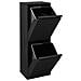 Basic Cr206-b Pattumiera Per Raccolta Differenziata, 2 Secchi, Mobile D'acciaio Per Differenziata, 2 X 17 L (34 L), Nero - Foto miniatura 2