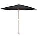 Ombrellone Da Giardino Con Palo In Legno Nero 299x240 Cm - Foto miniatura 2