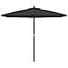 Ombrellone Da Giardino Con Palo In Legno Nero 299x240 Cm - Foto miniatura 3