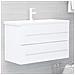 Mobile Da Bagno Con Lavabo Integrato Bianco In Truciolato - Foto miniatura 1