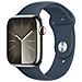 Watch Series 9 GPS + Cellular Cassa 45mm in Acciaio inossidabile con Cinturino Sport Blu Tempesta - M /L - Foto miniatura 2