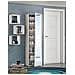 Scarpiera Datura, Mobile Multiuso Da Ingresso Con Anta A Specchio, Armadio Moderno Portascarpe A 7 Ripiani, 100% Made In Italy, 50x32hx182 Cm, Bianco - Foto miniatura 4
