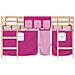 Letto A Soppalco Con Tende Bambini Rosa 80x200 Cm Massello Pino - Foto miniatura 6