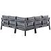 Salottino Da Esterno Angolare Per 5 Persone Grigio E Nero Vizzini - Foto miniatura 8