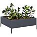 Fioriera Rialzata da Giardino Antracite 100x100x25 cm Acciaio - Foto miniatura 2