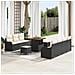 Set Divano da Giardino 10 Pezzi con Cuscini Rattan Polietilene Nero Acacia,  Divano da Giardino 2 Posti con Deposito e Cuscini Rattan Polietilene Nero,  Set da Pranzo da Giardino 3 Pezzi con Cuscini Rattan Polietilene Nero Acacia - Foto miniatura 2