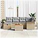 Set Divano da Giardino da 7 Pezzi con Cuscini Beige in Rattan Polietilene - Foto miniatura 3