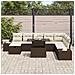 Set Divano Giardino 9 Pezzi con Cuscini in Rattan Marrone - Foto miniatura 3