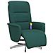 Poltrona Reclinabile Massaggio Poggiapiedi Verde Scuro Tessuto - Foto miniatura 1
