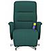 Poltrona Reclinabile Massaggio Poggiapiedi Verde Scuro Tessuto - Foto miniatura 3