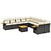 Set Divani da Giardino 11 pz con Cuscini in Polyrattan Nero - Foto miniatura 1