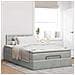 Pouf Letto con Materasso Grigio Chiaro 120x190 cm in Velluto - Foto miniatura 3