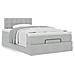 Pouf Letto con Materasso Grigio Chiaro 120x190 cm in Velluto - Foto miniatura 4