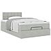 Pouf Letto con Materasso Grigio Chiaro 120x190 cm in Velluto - Foto miniatura 5