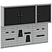 Set da 5 Pezzi di Armadio per Utensili e Pannello Magnetico da Montare a Muro in Metallo Nero - Foto miniatura 1