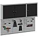 Set da 5 Pezzi di Armadio per Utensili e Pannello Magnetico da Montare a Muro in Metallo Nero - Foto miniatura 3