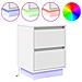Comodini con luci LED 2 pcs Bianco 39x34.5x50 cm - Foto miniatura 4