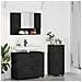 Set di mobili per il bagno con cassetto con porta 3 pcs Nero - Foto miniatura 2
