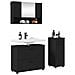 Set di mobili per il bagno con cassetto con porta 3 pcs Nero - Foto miniatura 3
