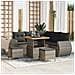 Set Divano da Giardino con cuscino 8 pcs Grigio polyrattan - Foto miniatura 2