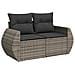 Set Divano da Giardino con cuscino 8 pcs Grigio polyrattan - Foto miniatura 6