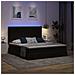 Letto con luci a strisce a LED Nero 180 x 200 cm Velluto - Foto miniatura 6