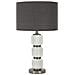 Lampada Da Tavolo Bright Three In Vetro Bianco E Grigio Con Paralume In Tessuto — Ø 32,5 Cm - Foto miniatura 1