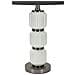 Lampada Da Tavolo Bright Three In Vetro Bianco E Grigio Con Paralume In Tessuto — Ø 32,5 Cm - Foto miniatura 2