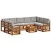 Set divani con cuscino 10 pcs Grigio Naturale e Chiaro - Foto miniatura 1