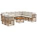 Set di divani da esterno 11 pcs Naturale e Bianco Crema - Foto miniatura 1