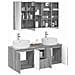 Set di Armadi da Bagno 4 pcs Sonoma grigio Legno ingegnerizzato - Foto miniatura 3