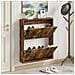 Mobiletto per Scarpe da Muro DELFT 71 x 17 x 86 cm Rovere Fumo - Foto miniatura 2