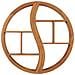 Mensola Yin Yang 100x20x100 Cm In Legno Massello Di Teak - Foto miniatura 2