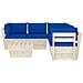 Set Divani da Giardino su Pallet 6 pz con Cuscini Legno Abete - Foto miniatura 2