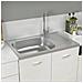 Lavello da Cucina con Scarico Argento 800x500x155 in Acciaio - Foto miniatura 4