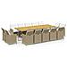 Set Da Pranzo Per Giardino 15pz Con Cuscini In Polyrattan Beige - Foto miniatura 1