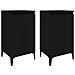 Comodini 2 Pz Neri 40x35x70 Cm In Legno Multistrato - Foto miniatura 2