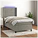 Letto A Molle Materasso E Led Grigio Chiaro 90x200 Cm Velluto - Foto miniatura 1