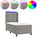 Letto A Molle Materasso E Led Grigio Chiaro 90x200 Cm Velluto - Foto miniatura 2