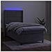 Letto A Molle Materasso E Led Grigio Chiaro 90x200 Cm Velluto - Foto miniatura 3