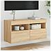 Mobile Tv A Parete Con Luci Led Rovere Sonoma 80x30x40 Cm - Foto miniatura 1
