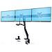Supporto per 3 monitor da 27" a barra trasversale, VESA 75x75/100x100, regolazioni senza attrezzi, morsetto a C /occhiello, braccio a molla - Foto miniatura 1