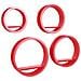 4 Mensole da Parete Moderne Design Rotondo Mensola Scaffale Legno MDF Rosso - Foto miniatura 2