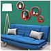 4 Mensole da Parete Moderne Design Rotondo Mensola Scaffale Legno MDF Rosso - Foto miniatura 5