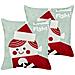 Set Di 2 Cuscini Pudding Cotone 45 X 45 Cm Rosso - Foto miniatura 2