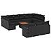 Lusso Casadino -  Set Divani Da Giardino 14pz Con Cuscini In Polyrattan Nero - Foto miniatura 1